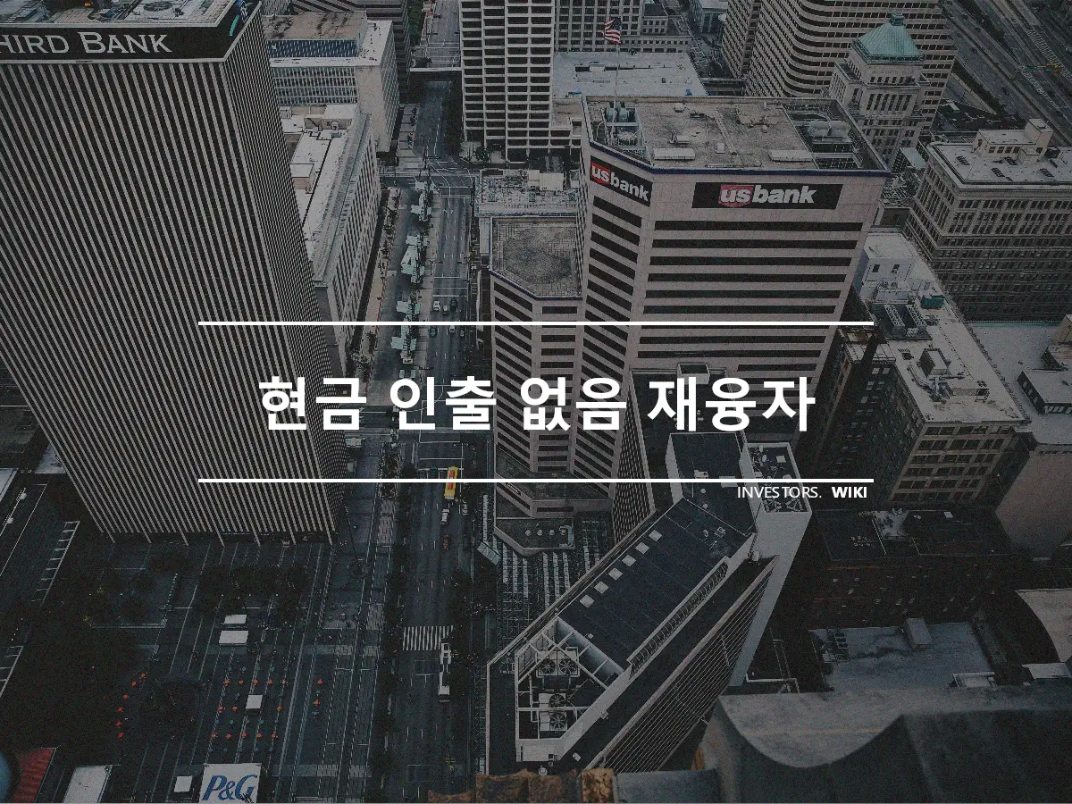 현금 인출 없음 재융자