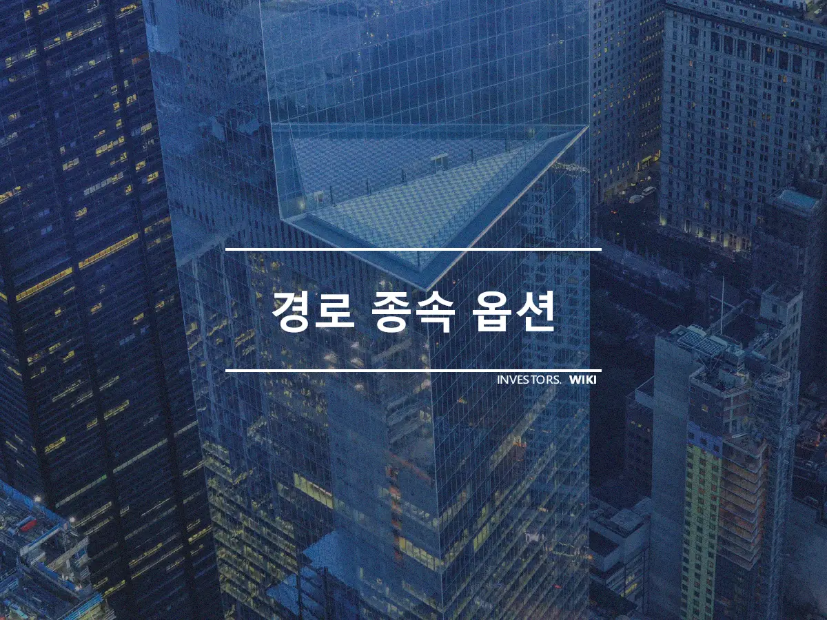 경로 종속 옵션