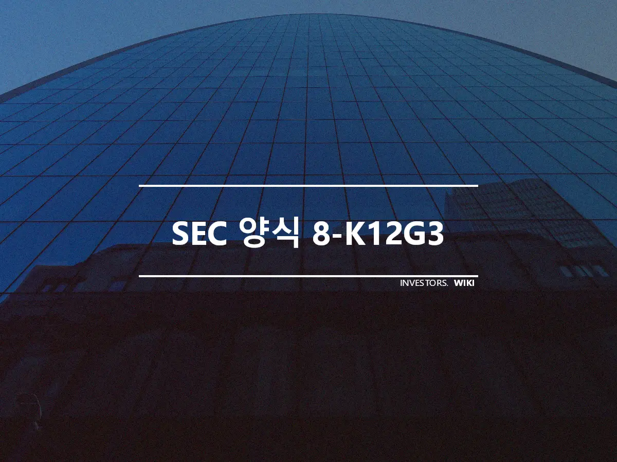 SEC 양식 8-K12G3