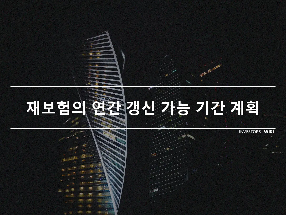 재보험의 연간 갱신 가능 기간 계획