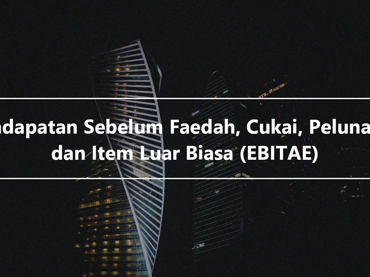 Pendapatan Sebelum Faedah, Cukai, Pelunasan dan Item Luar Biasa (EBITAE)