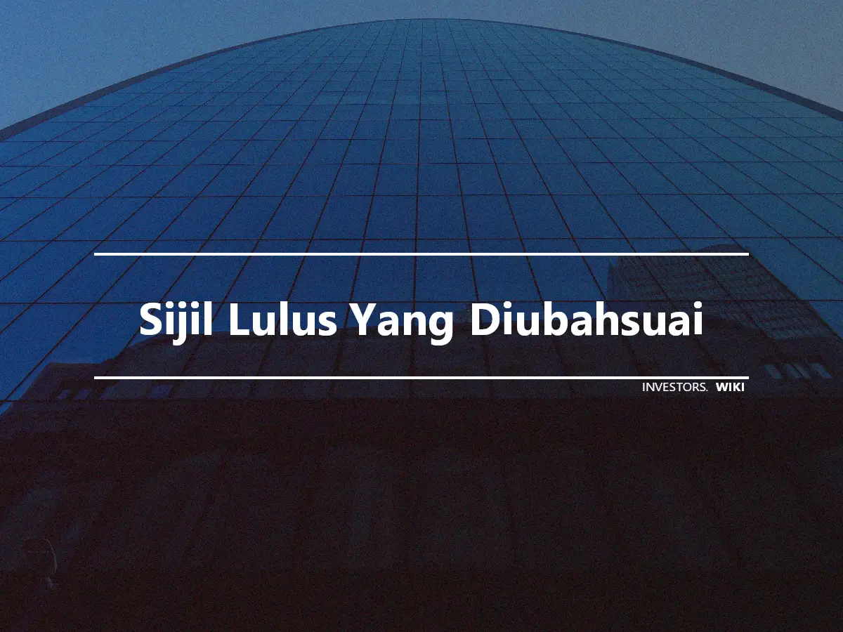 Sijil Lulus Yang Diubahsuai