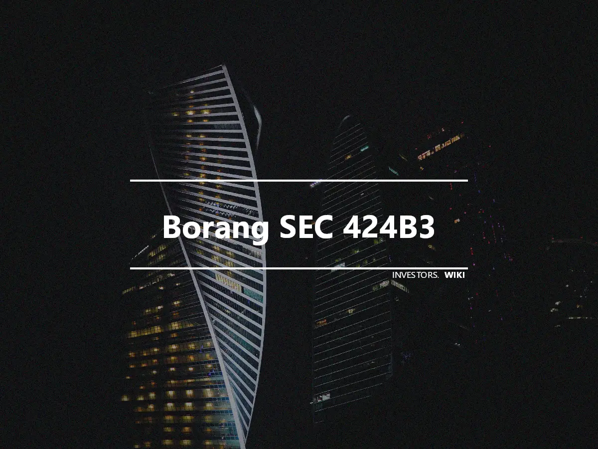 Borang SEC 424B3