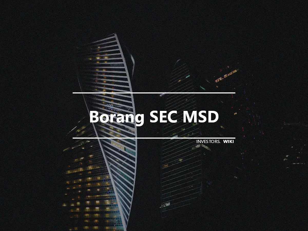 Borang SEC MSD