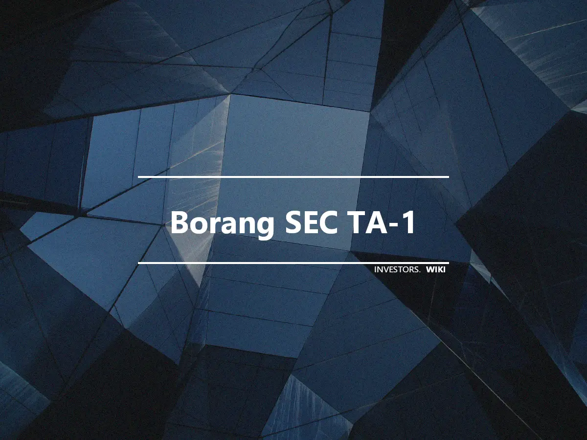 Borang SEC TA-1