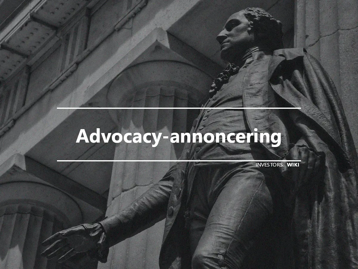 Advocacy-annoncering