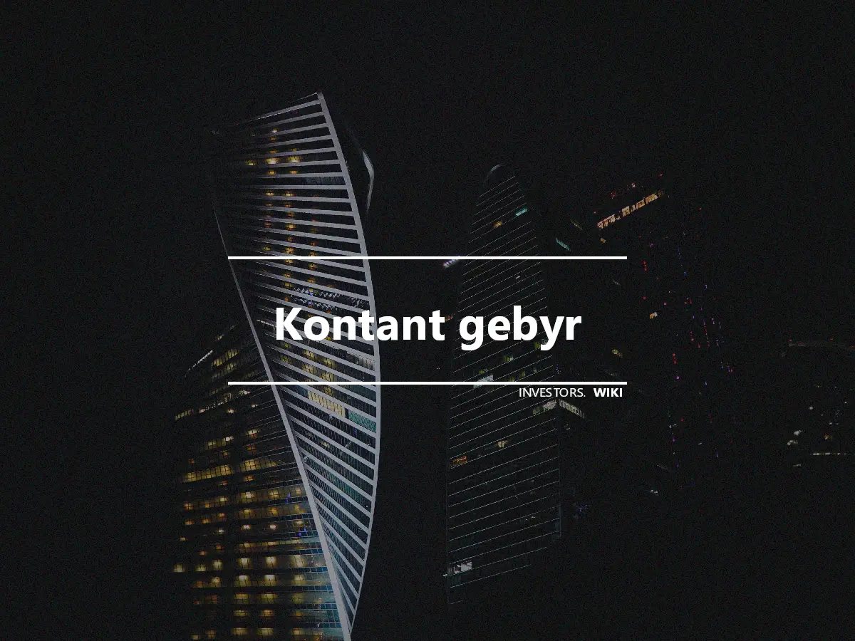 Kontant gebyr