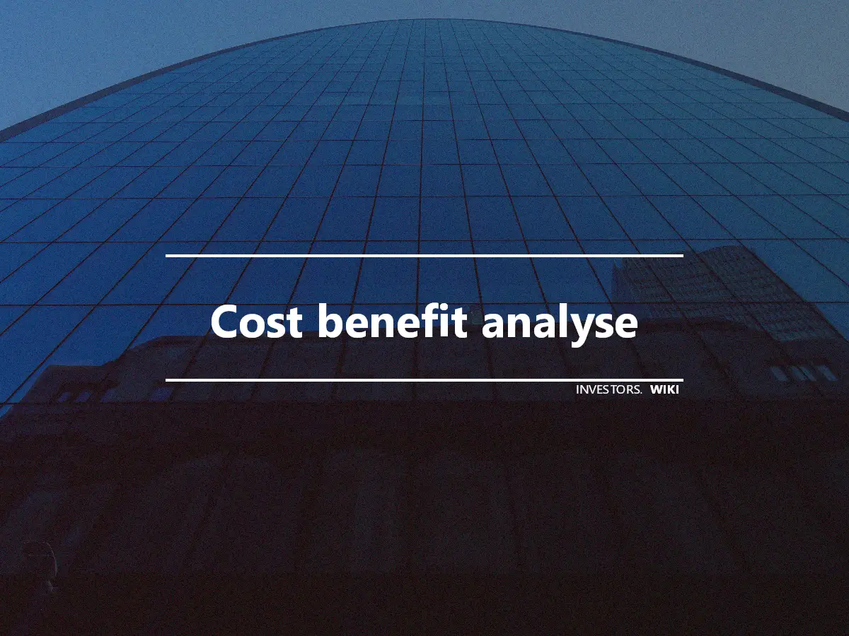 Cost benefit analyse