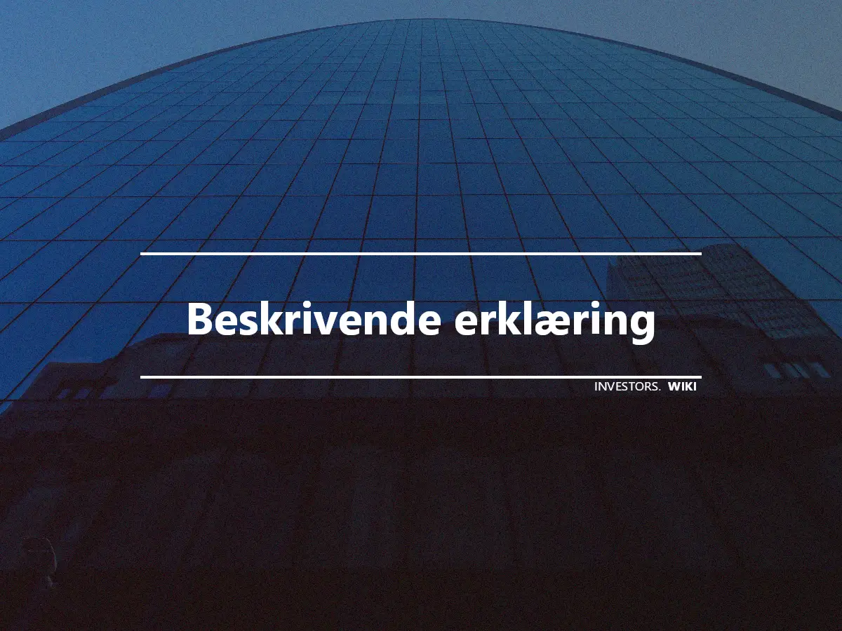 Beskrivende erklæring