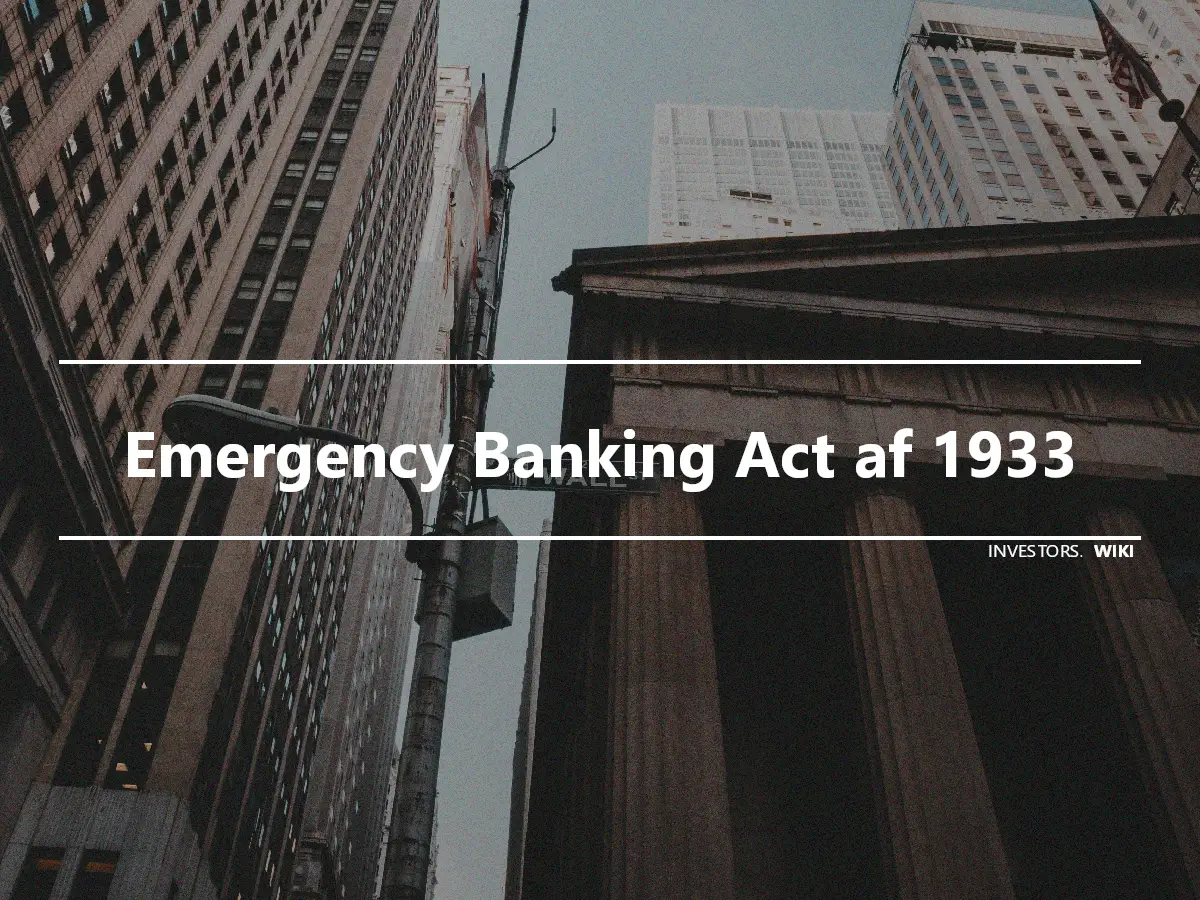 Emergency Banking Act af 1933
