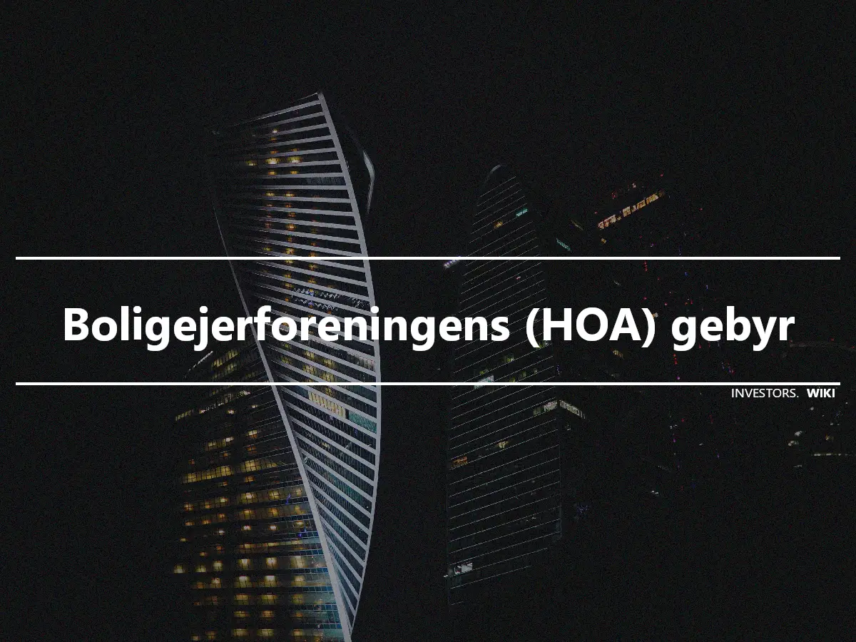 Boligejerforeningens (HOA) gebyr