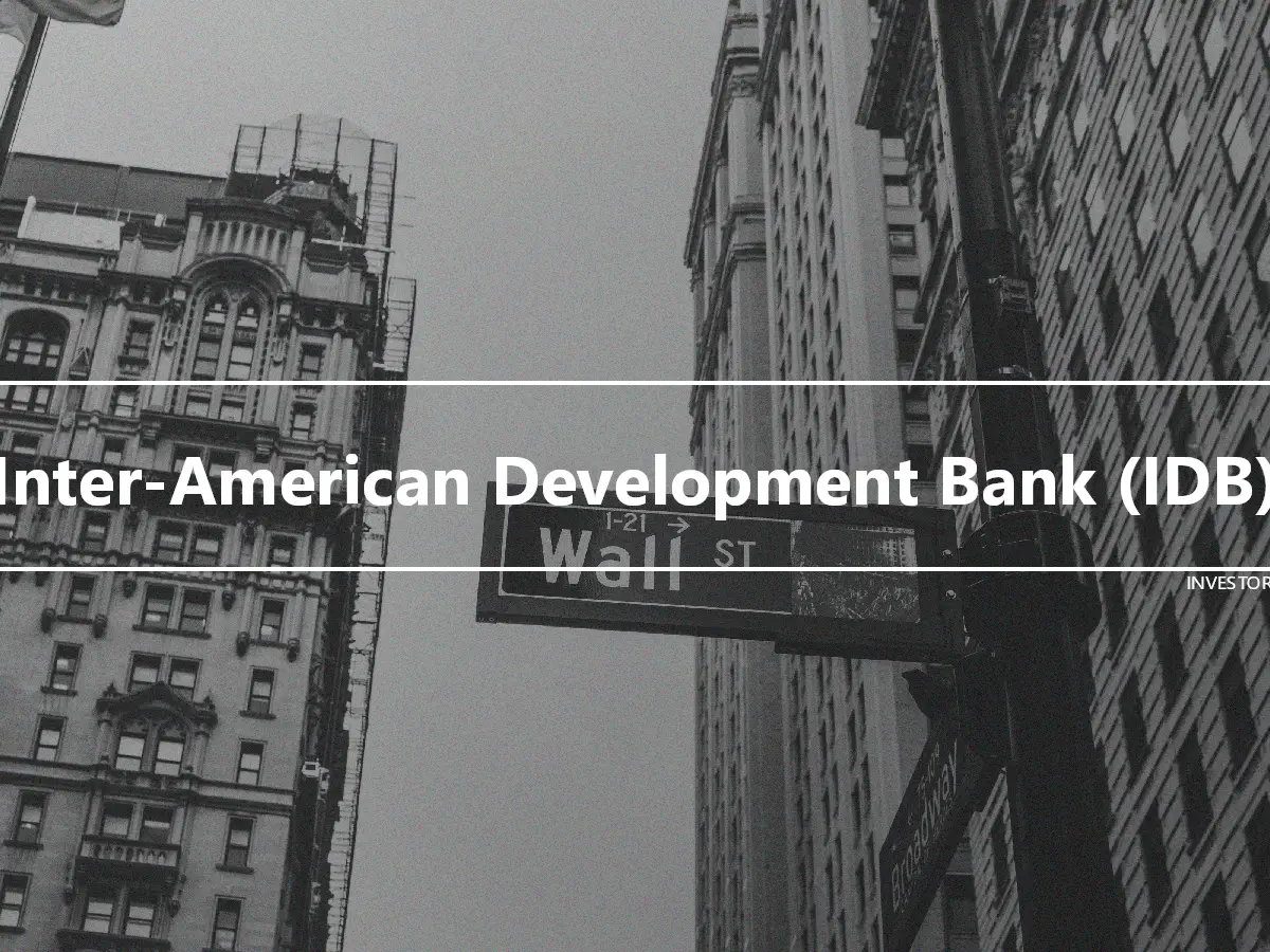 Inter-American Development Bank (IDB)