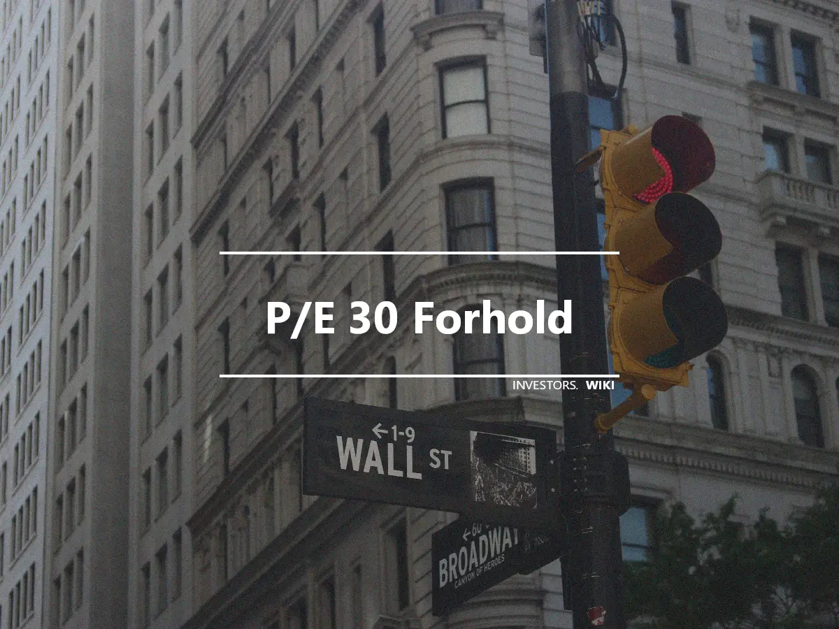 P/E 30 Forhold