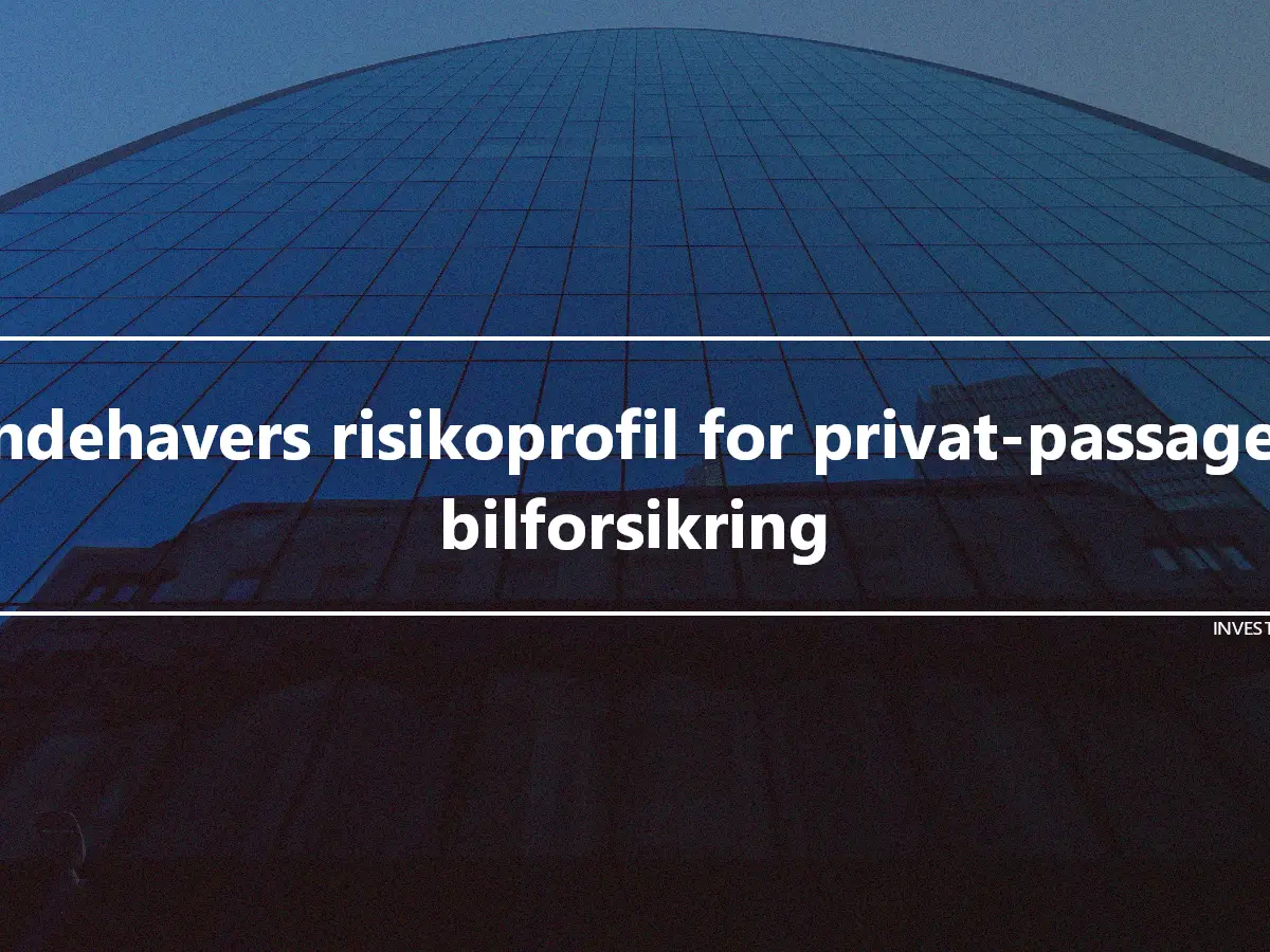 Indehavers risikoprofil for privat-passager bilforsikring