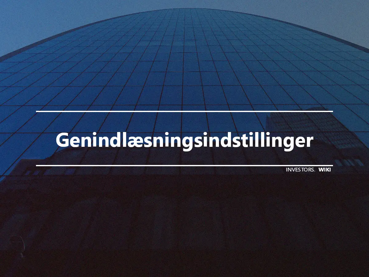 Genindlæsningsindstillinger