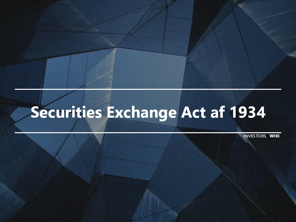 Securities Exchange Act af 1934