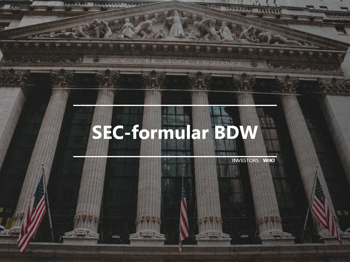 SEC-formular BDW