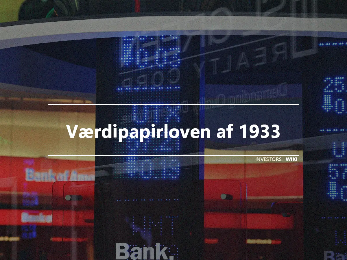 Værdipapirloven af 1933