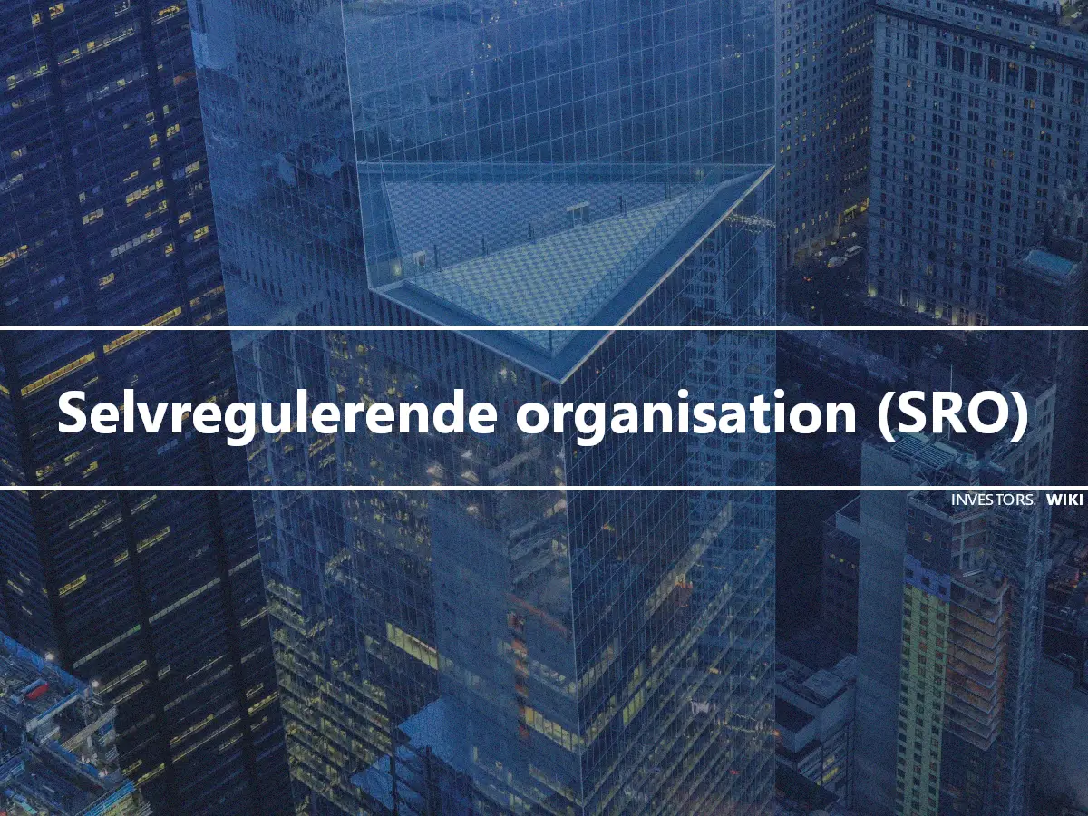 Selvregulerende organisation (SRO)