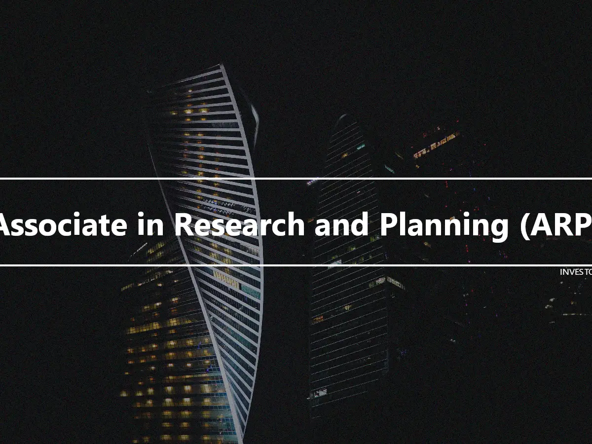 Associate in Research and Planning (ARP)