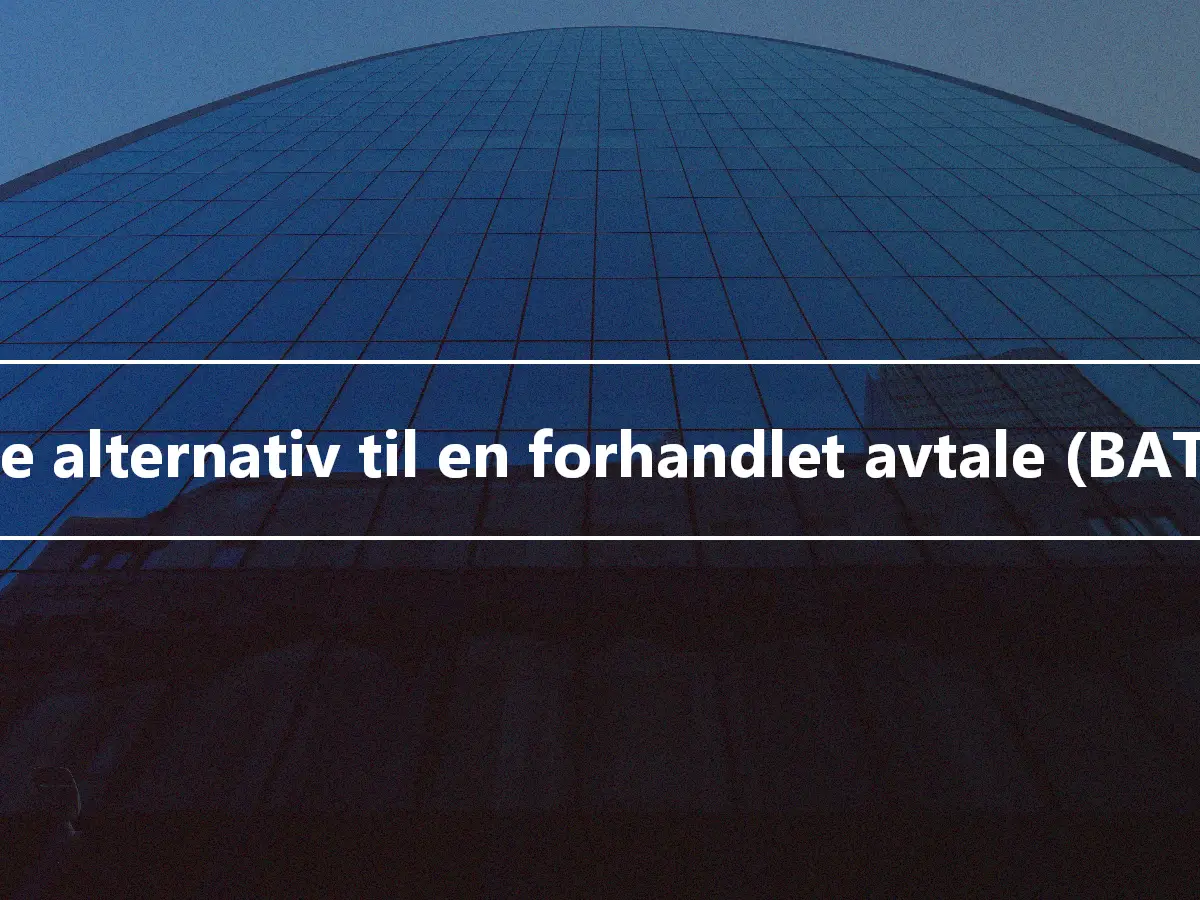 Beste alternativ til en forhandlet avtale (BATNA)