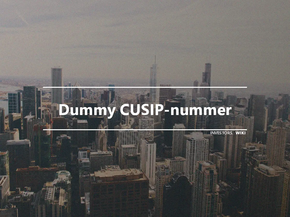 Dummy CUSIP-nummer