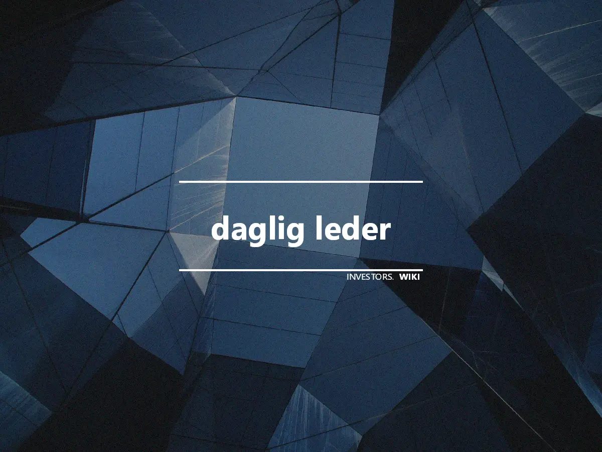 daglig leder