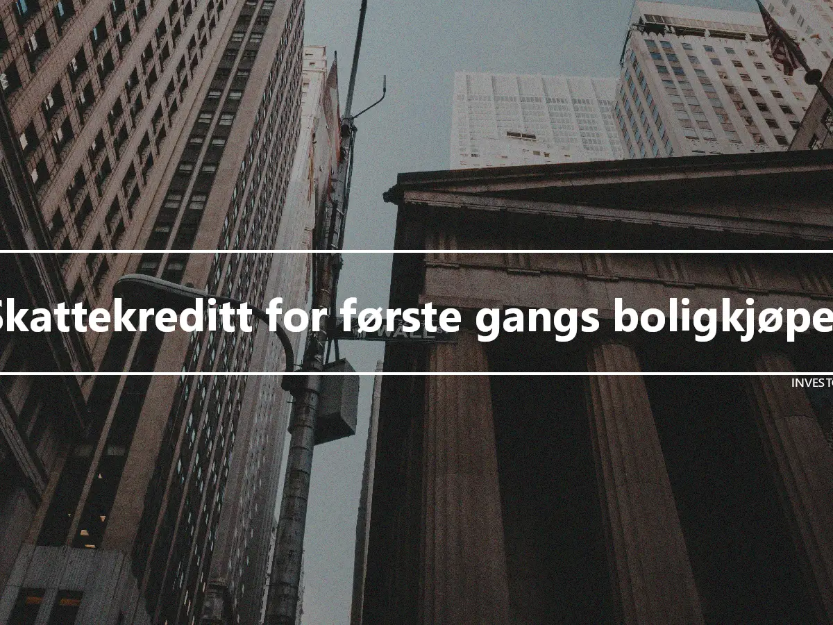 Skattekreditt for første gangs boligkjøper