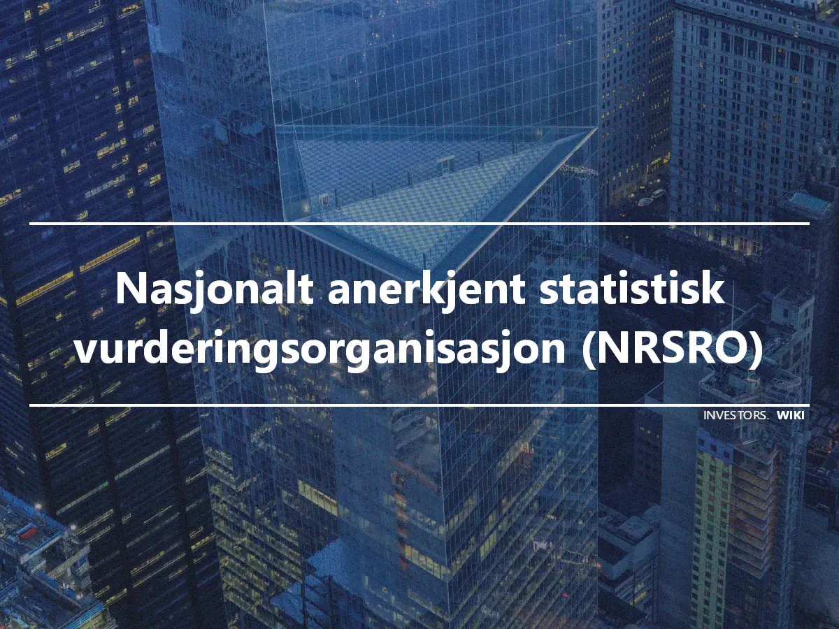 Nasjonalt anerkjent statistisk vurderingsorganisasjon (NRSRO)