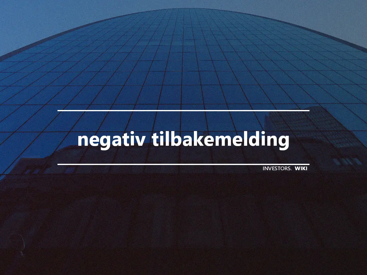 negativ tilbakemelding