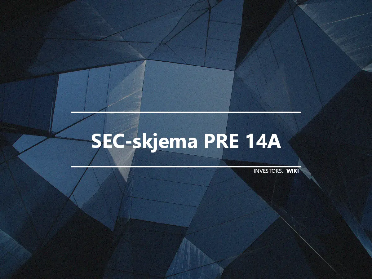 SEC-skjema PRE 14A