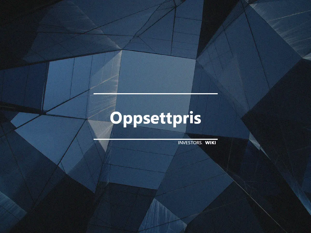 Oppsettpris