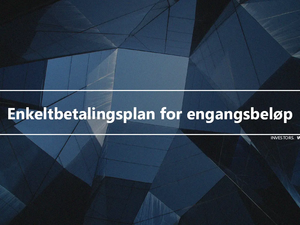 Enkeltbetalingsplan for engangsbeløp