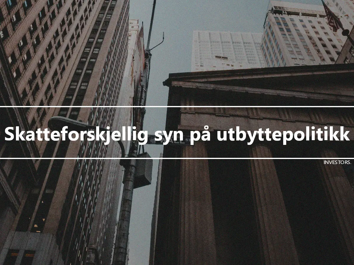 Skatteforskjellig syn på utbyttepolitikk