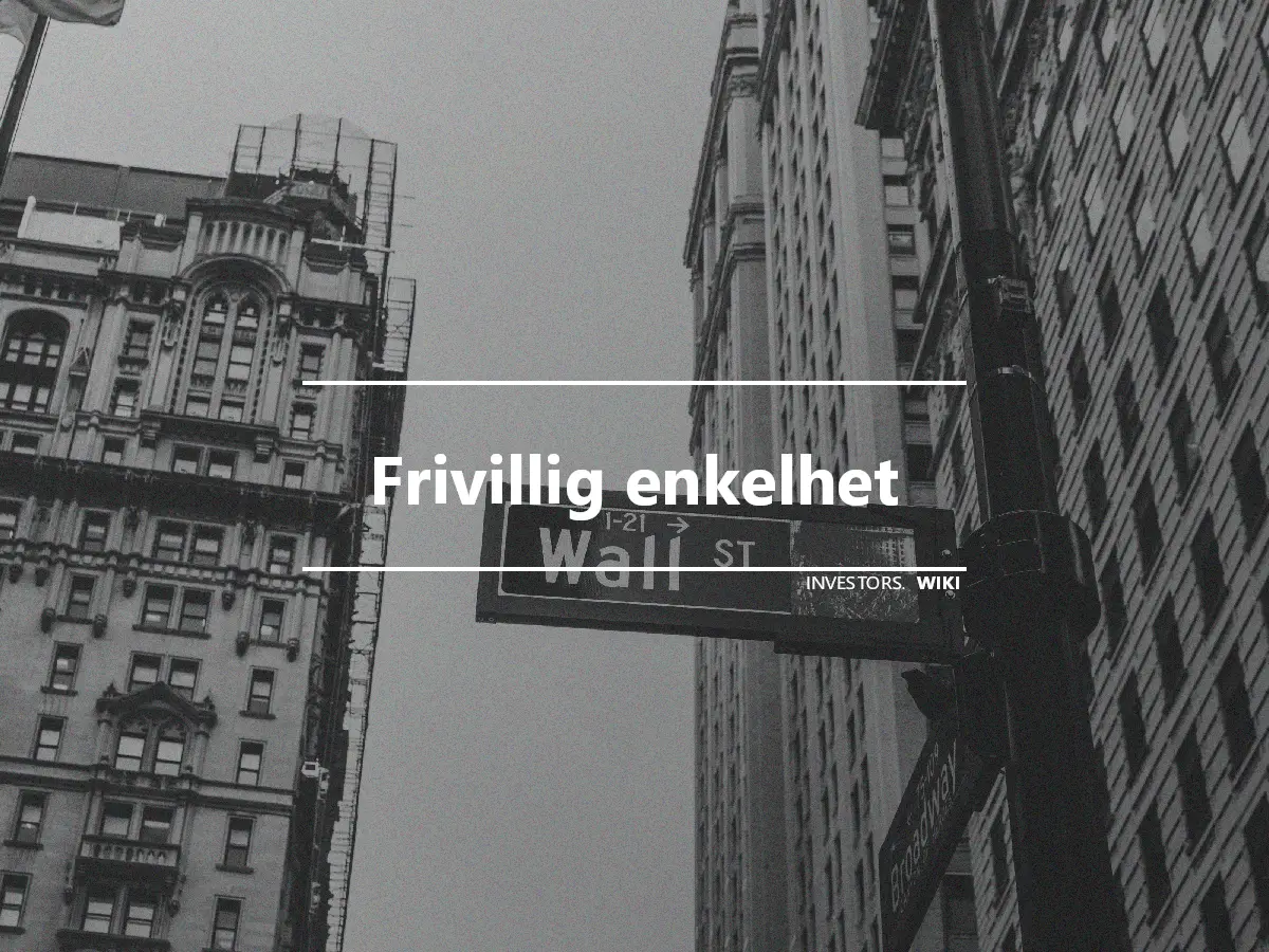 Frivillig enkelhet