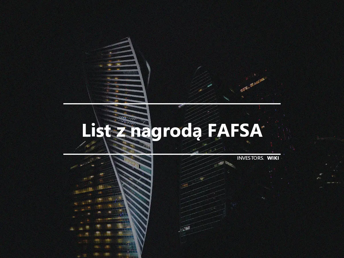 List z nagrodą FAFSA