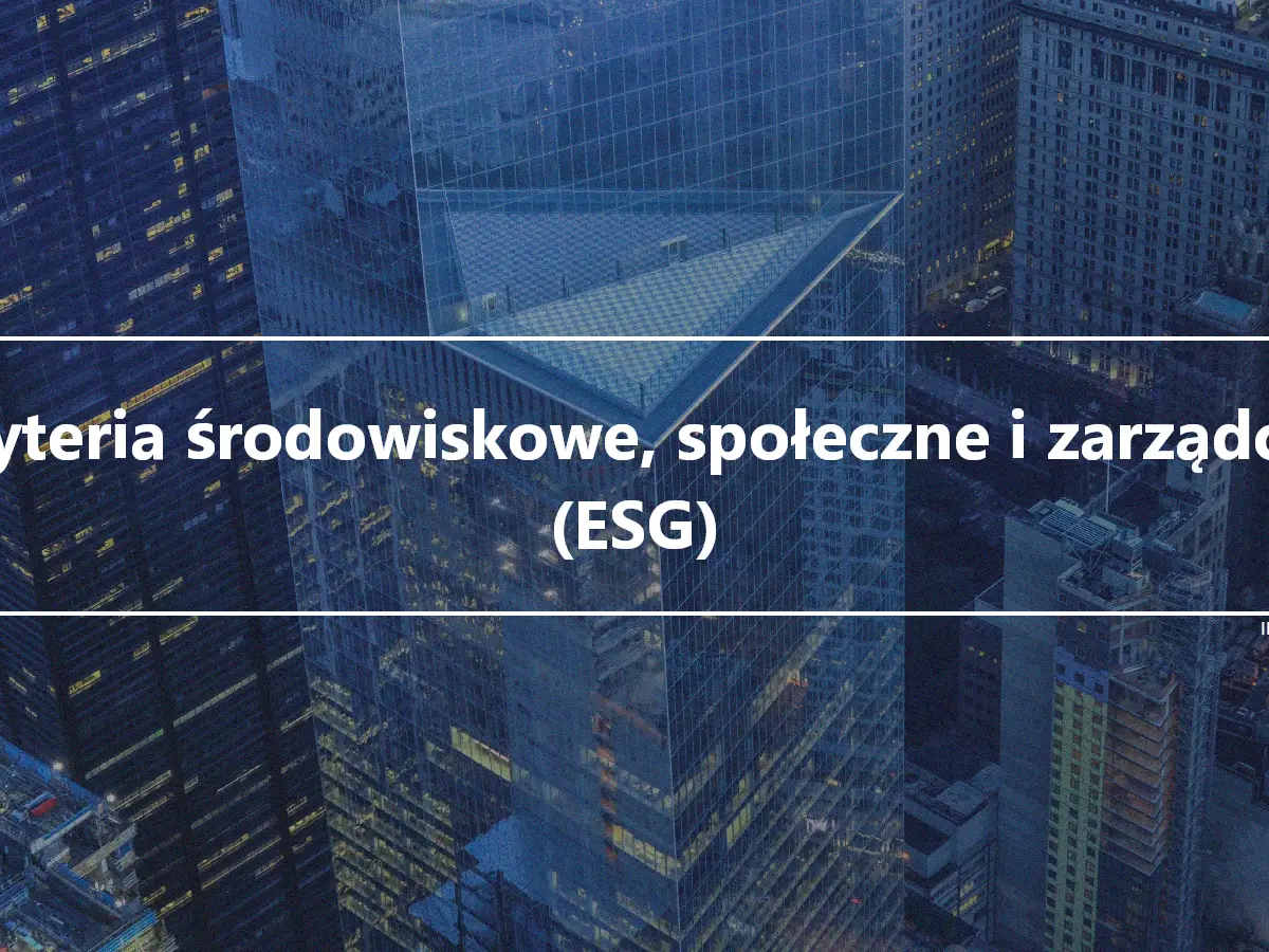 Kryteria środowiskowe, społeczne i zarządcze (ESG)