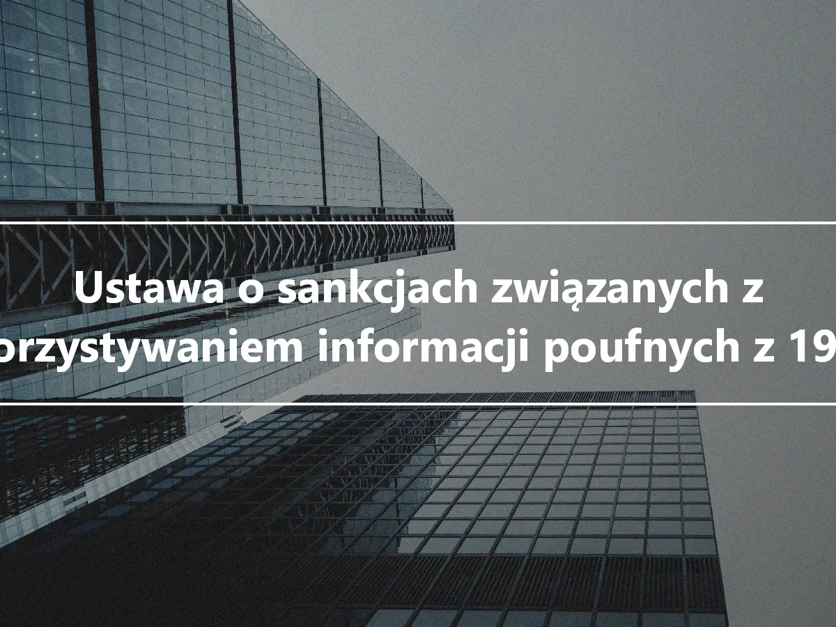 Ustawa o sankcjach związanych z wykorzystywaniem informacji poufnych z 1984 r.