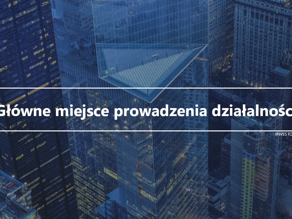 Główne miejsce prowadzenia działalności