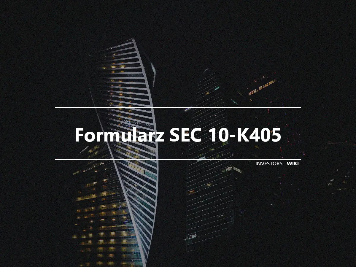 Formularz SEC 10-K405