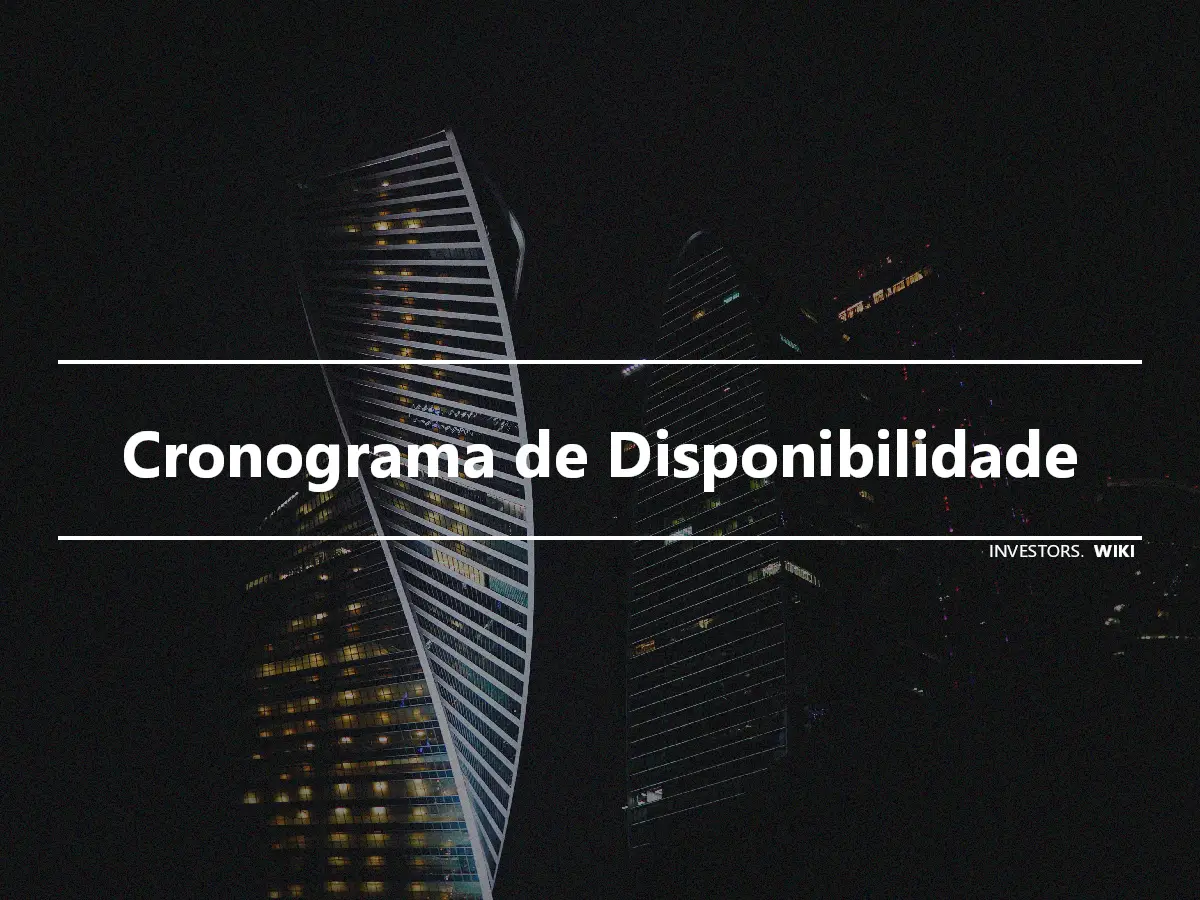 Cronograma de Disponibilidade