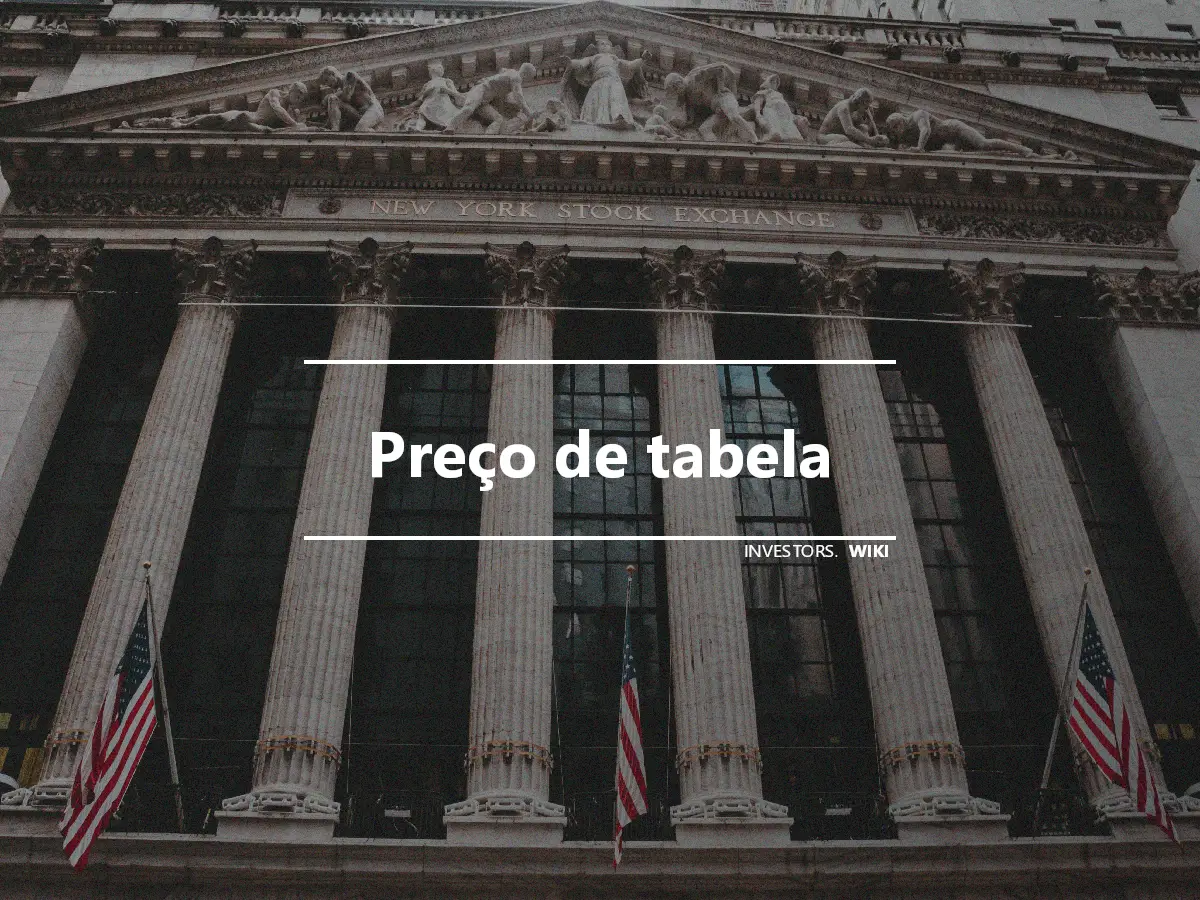 Preço de tabela