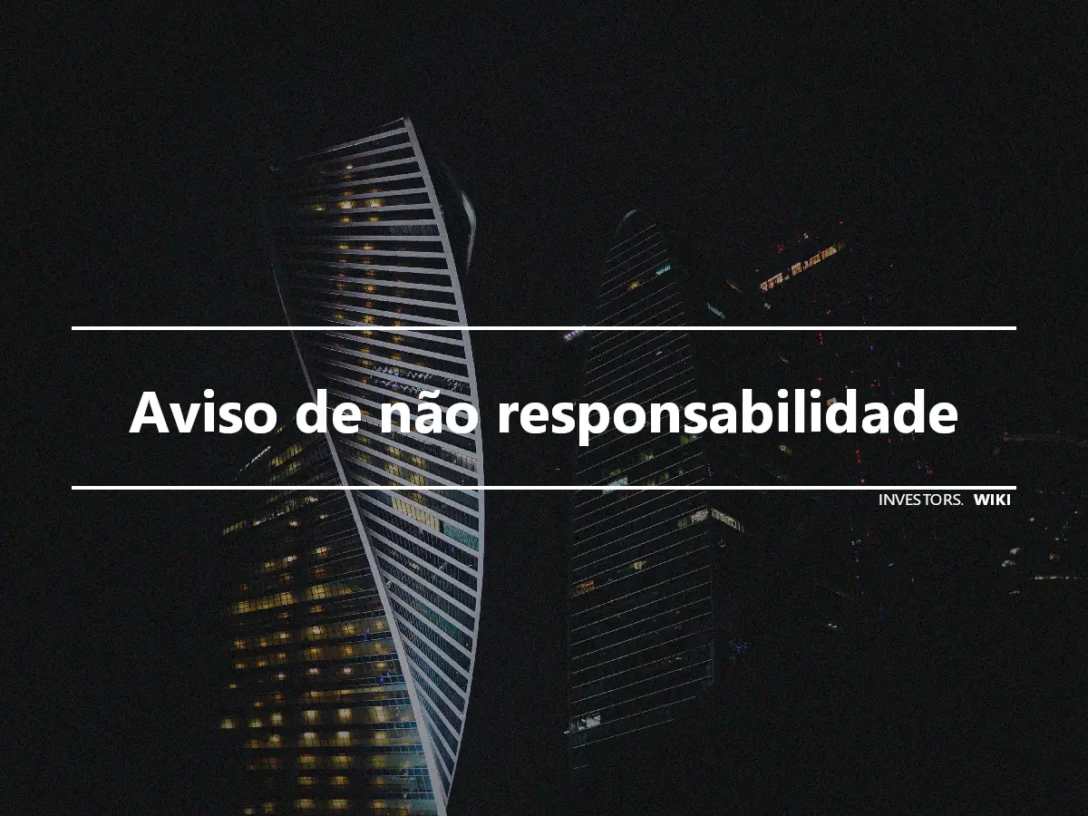 Aviso de não responsabilidade