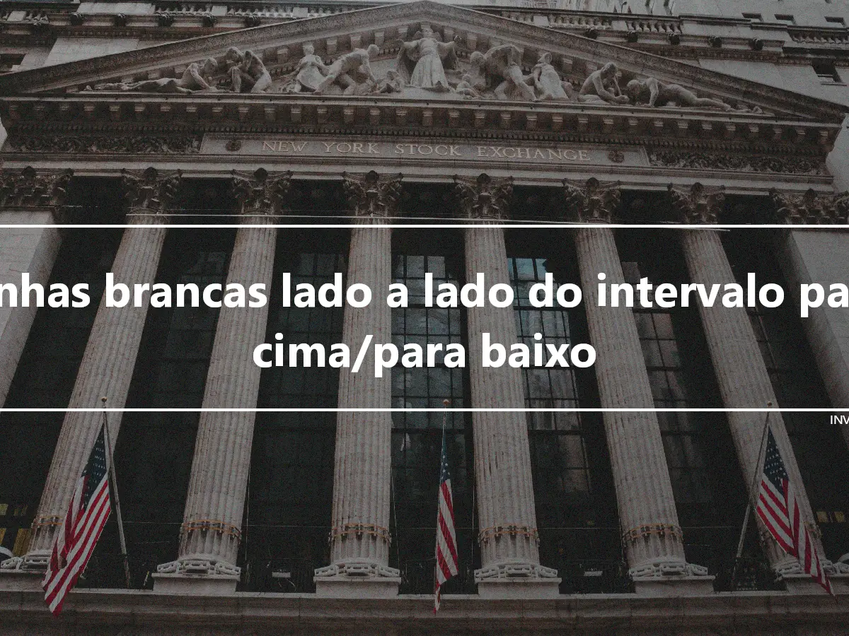 Linhas brancas lado a lado do intervalo para cima/para baixo