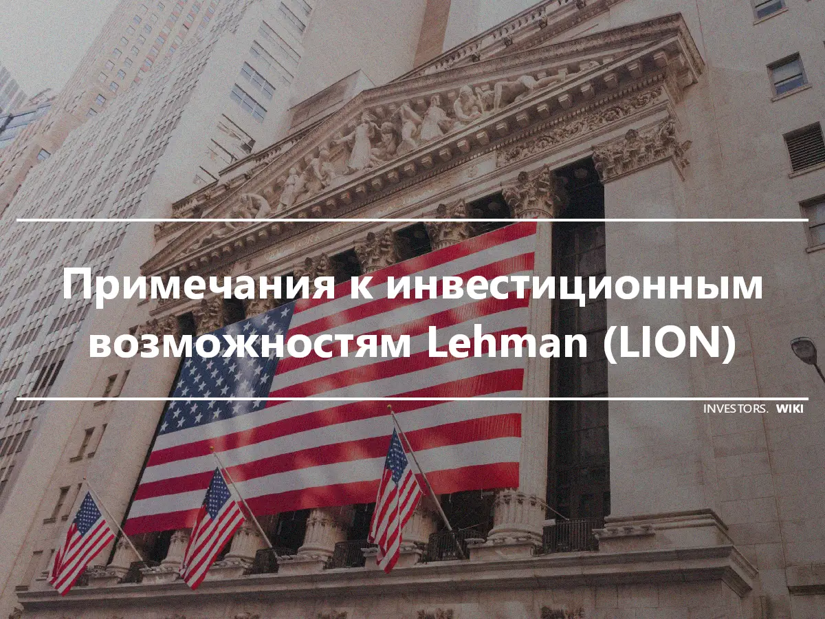 Примечания к инвестиционным возможностям Lehman (LION)