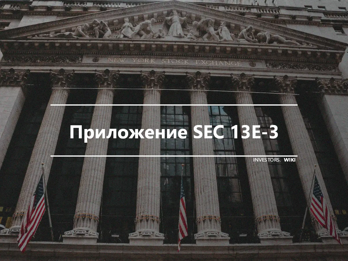 Приложение SEC 13E-3