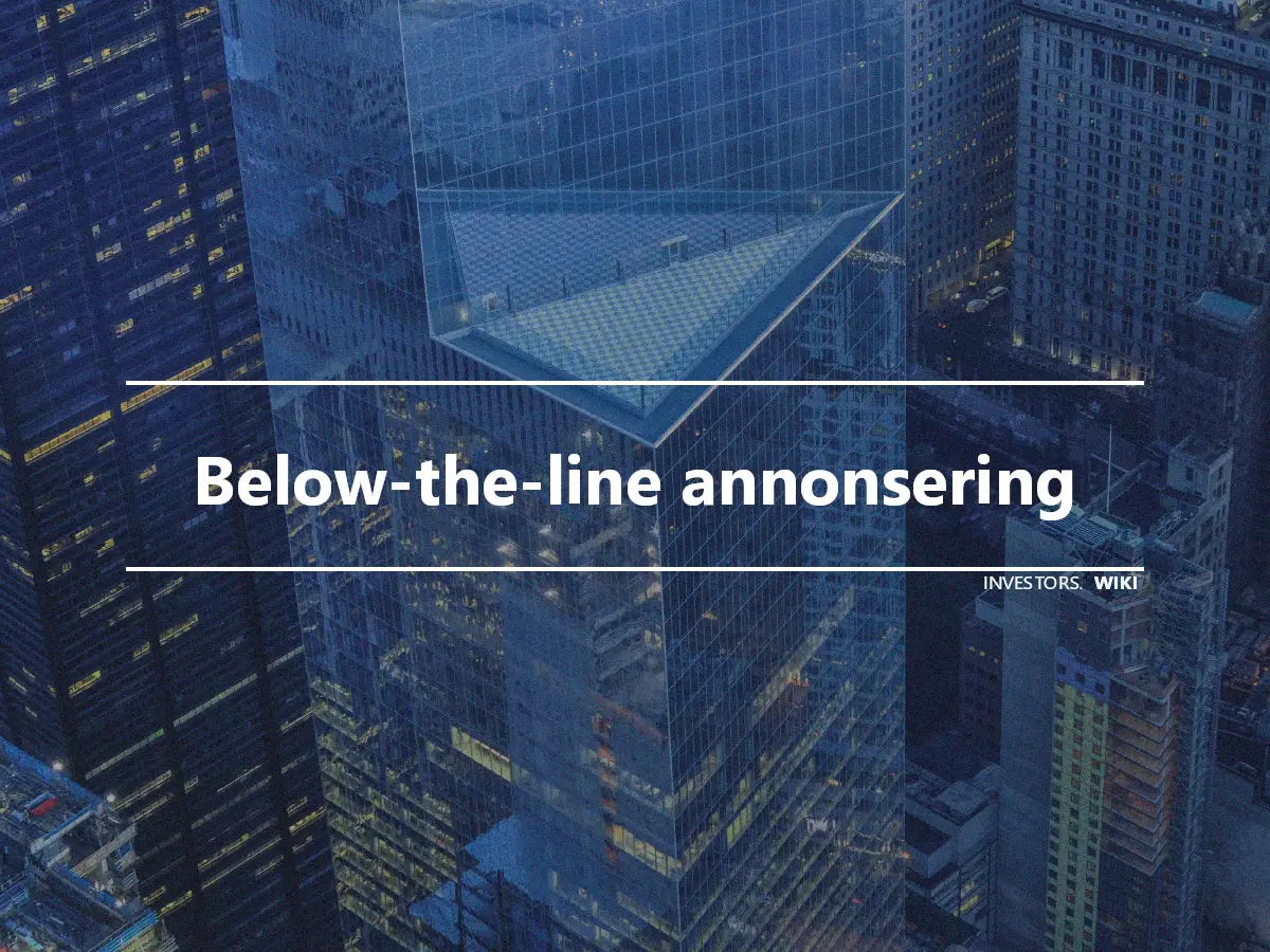 Below-the-line annonsering