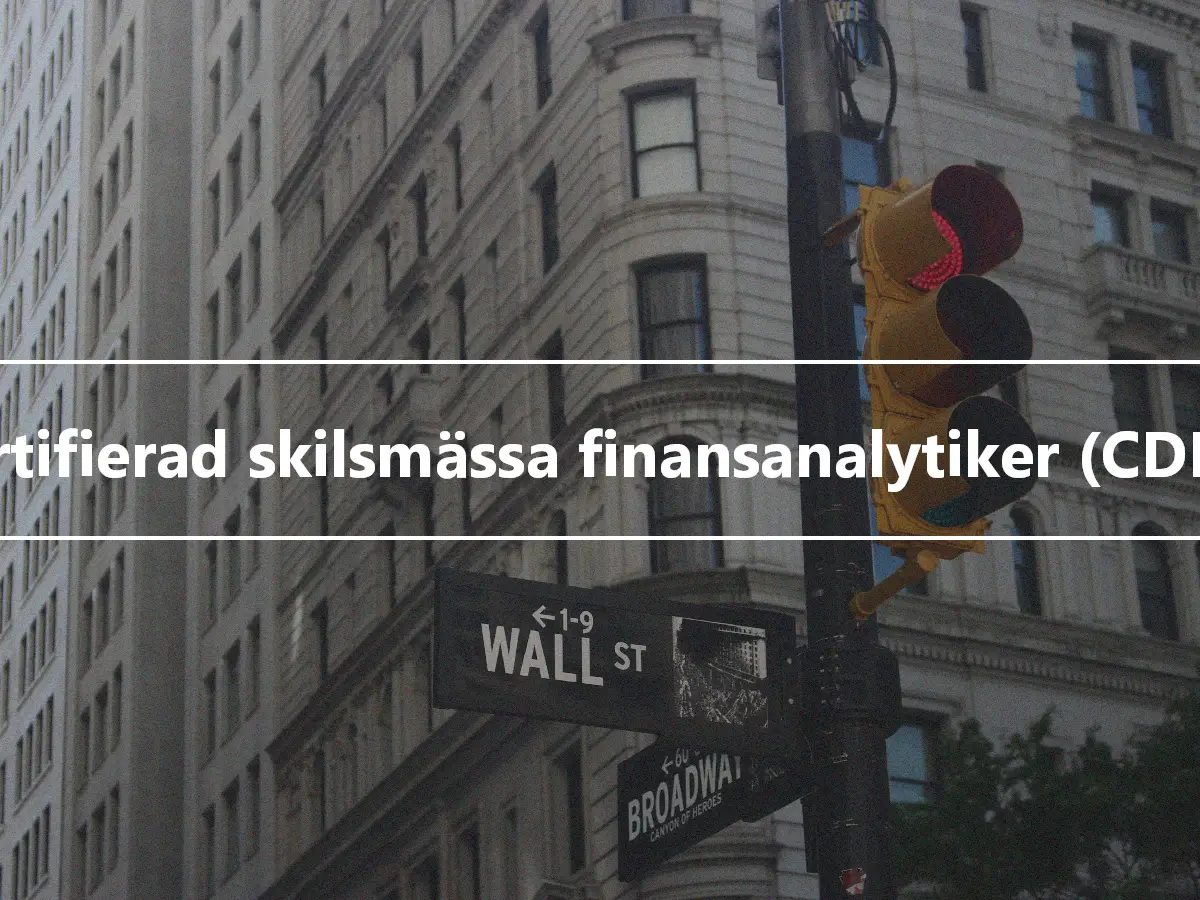 Certifierad skilsmässa finansanalytiker (CDFA)