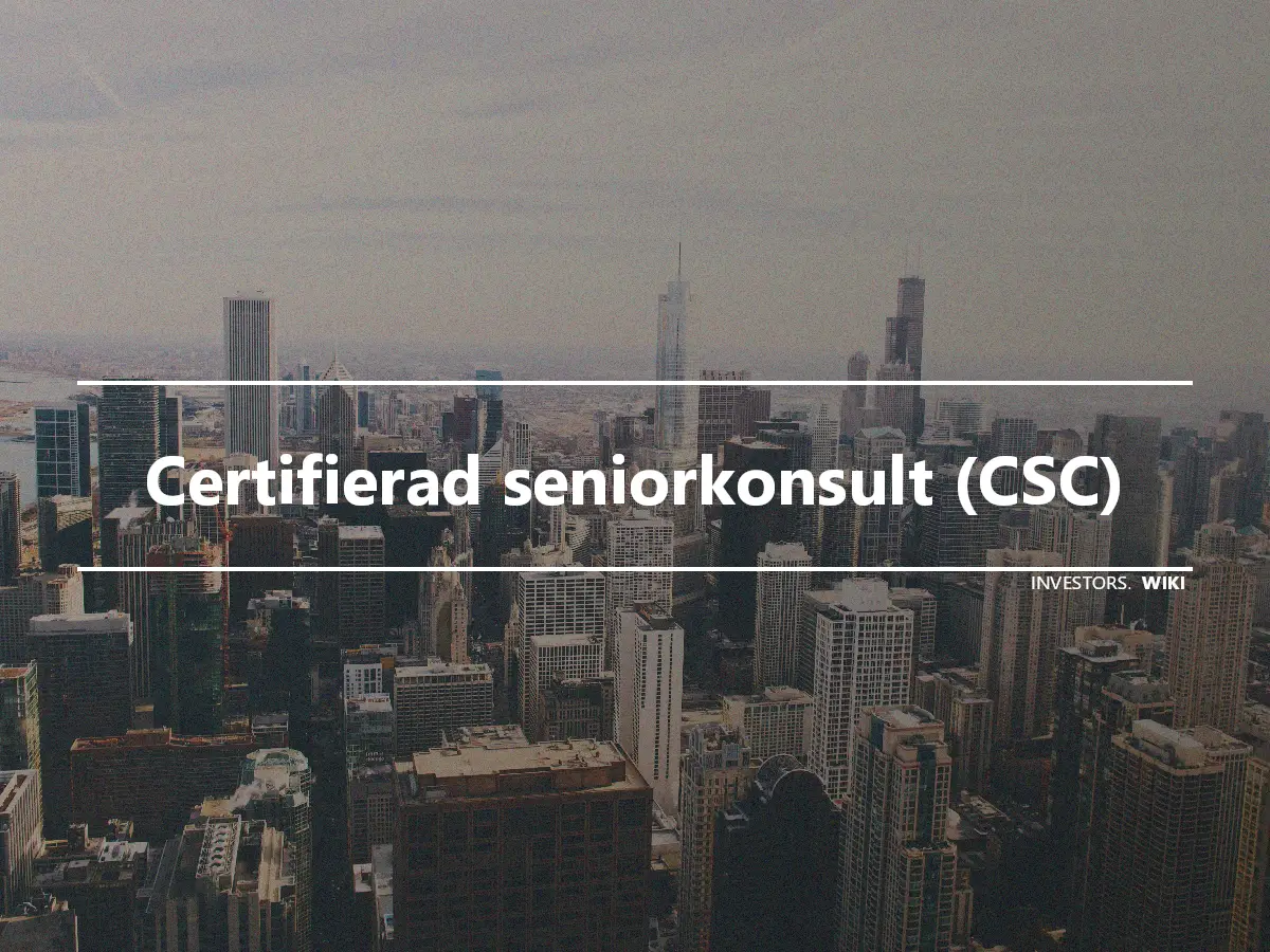 Certifierad seniorkonsult (CSC)