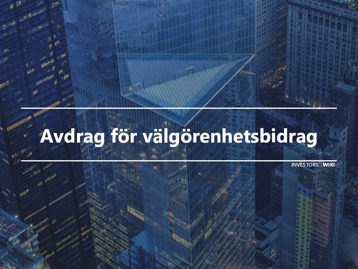 Avdrag för välgörenhetsbidrag